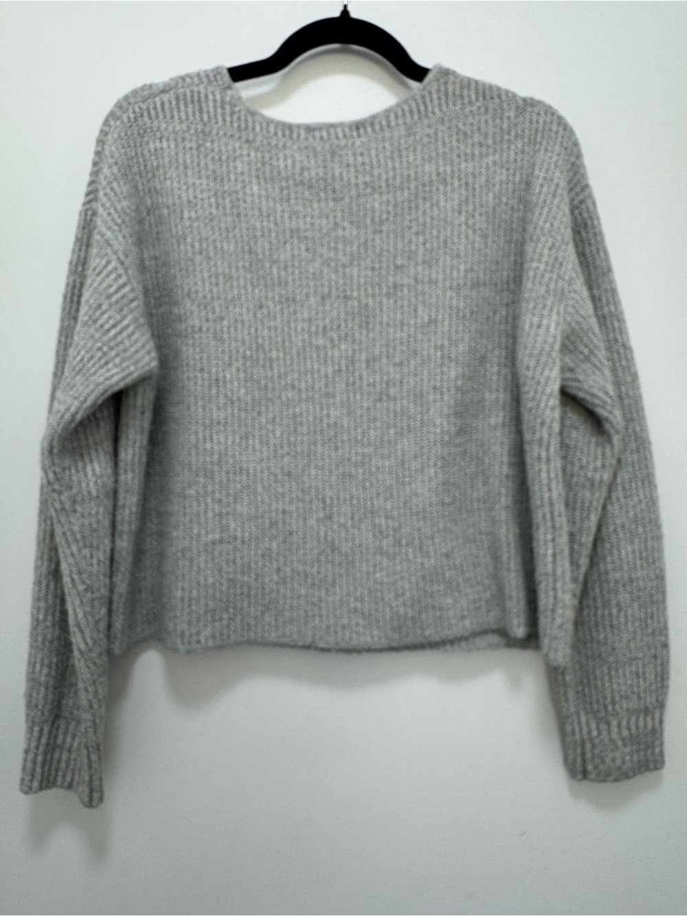 bp Light Gray Ribbed V-Neck Sweater - Picture 2 of 3